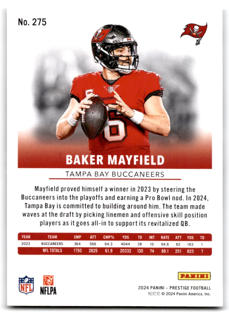 2024 Panini Prestige Baker Mayfield Tampa Bay Buccaneers #275
