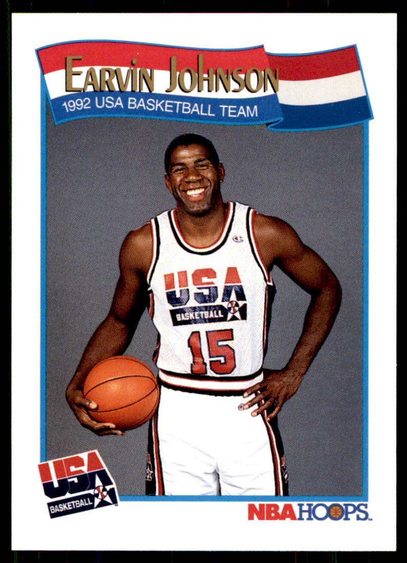1991-92 NBA HOOPS EARVIN MAGIC JOHNSON USA BASKETBALL #578 ...