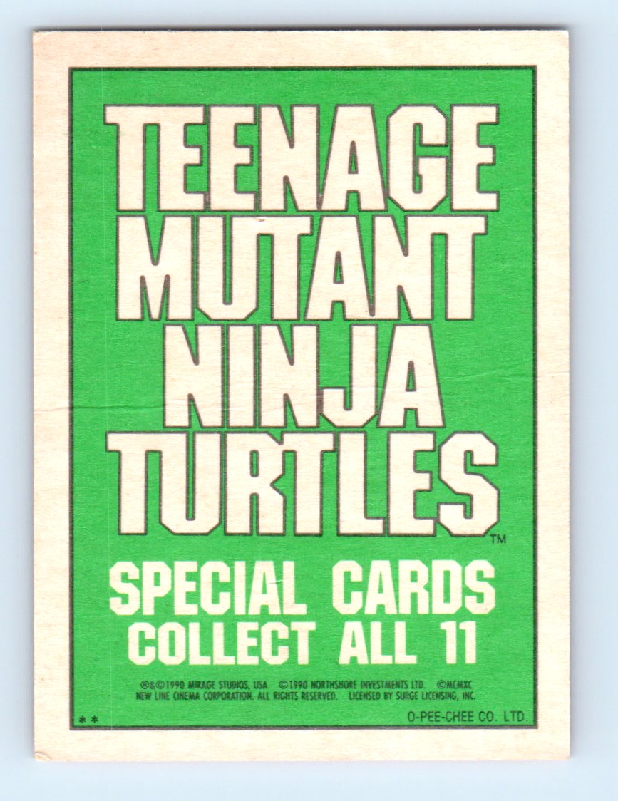 1990 O-Pee-Chee Teenage Mutant Ninja Turtles #5 card back image