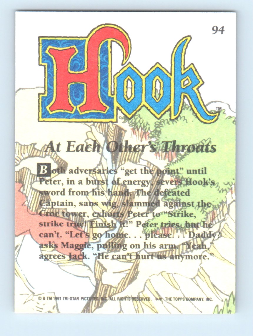 1991 Topps Hook #94 card back image