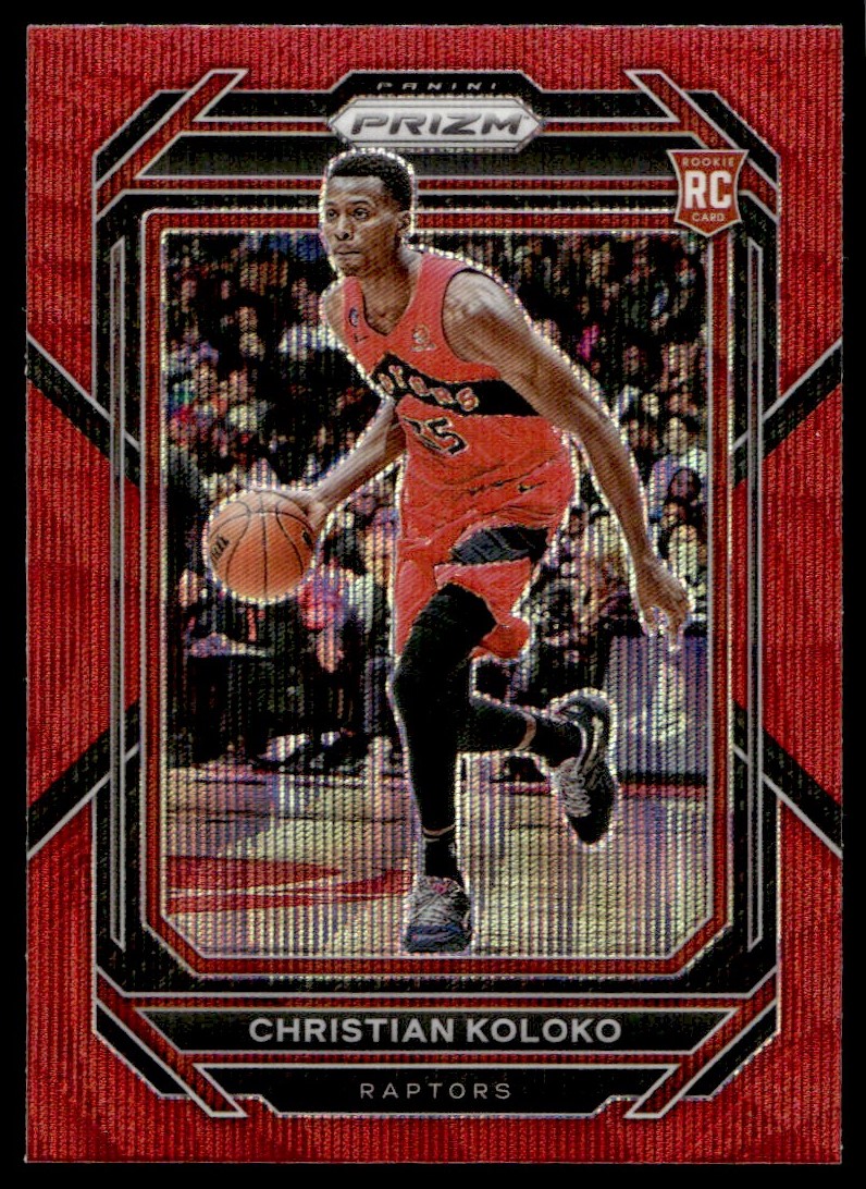 2022-23 Panini Prizm Red Wave Christian Koloko Rookie G36 Toronto