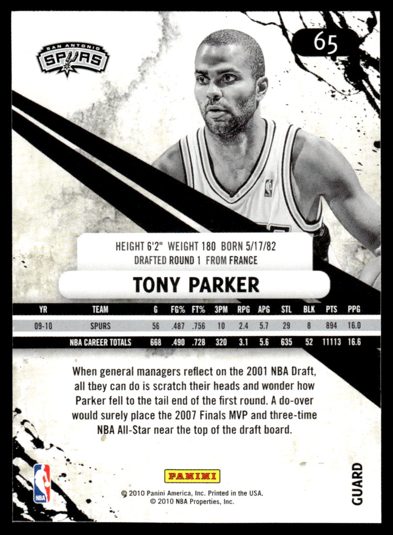 2010-11 Panini Rookies & Stars Tony Parker San Antonio Spurs