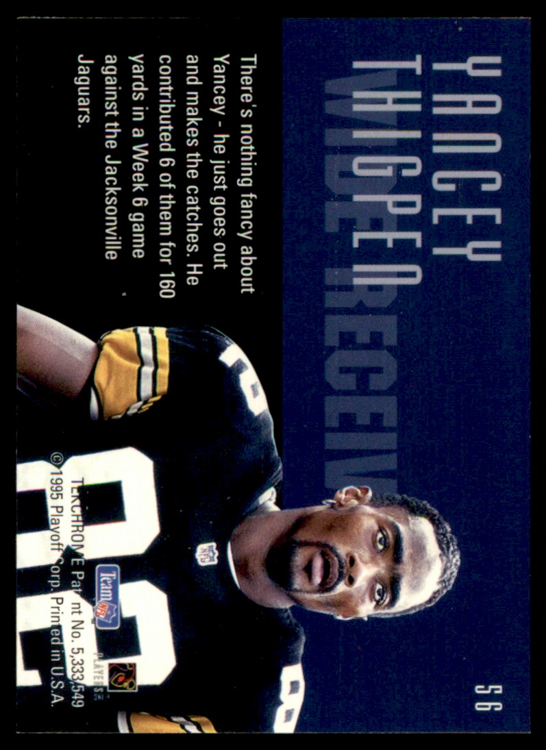 1995 Playoff Contenders Yancey Thigpen #56 card back image