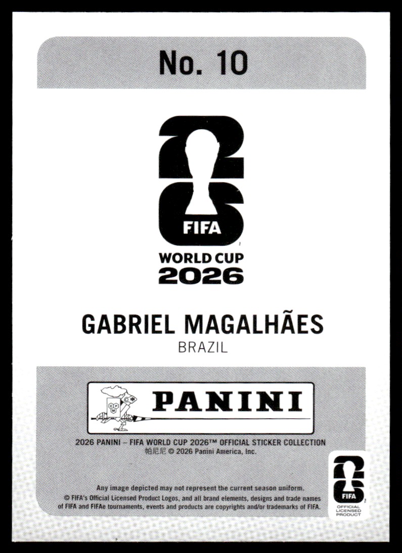 2026 Panini FIFA World Cup Gabriel Magalhaes Brazil #76 | eBay