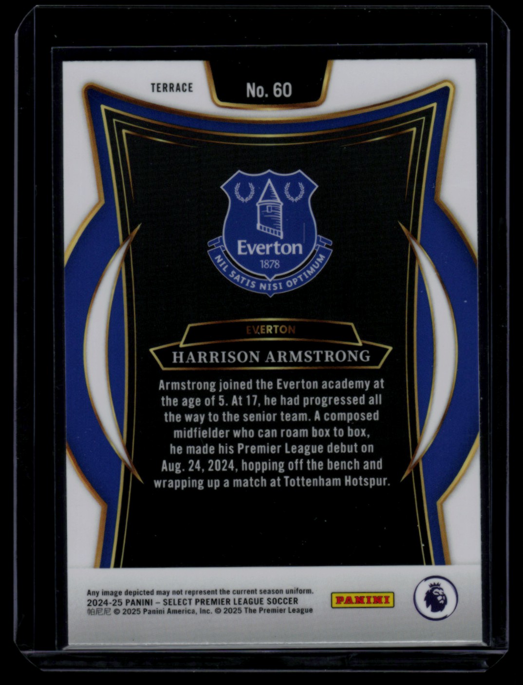 2024 Select Premier League Terrace HARRISON ARMSTRONG #60 card back image