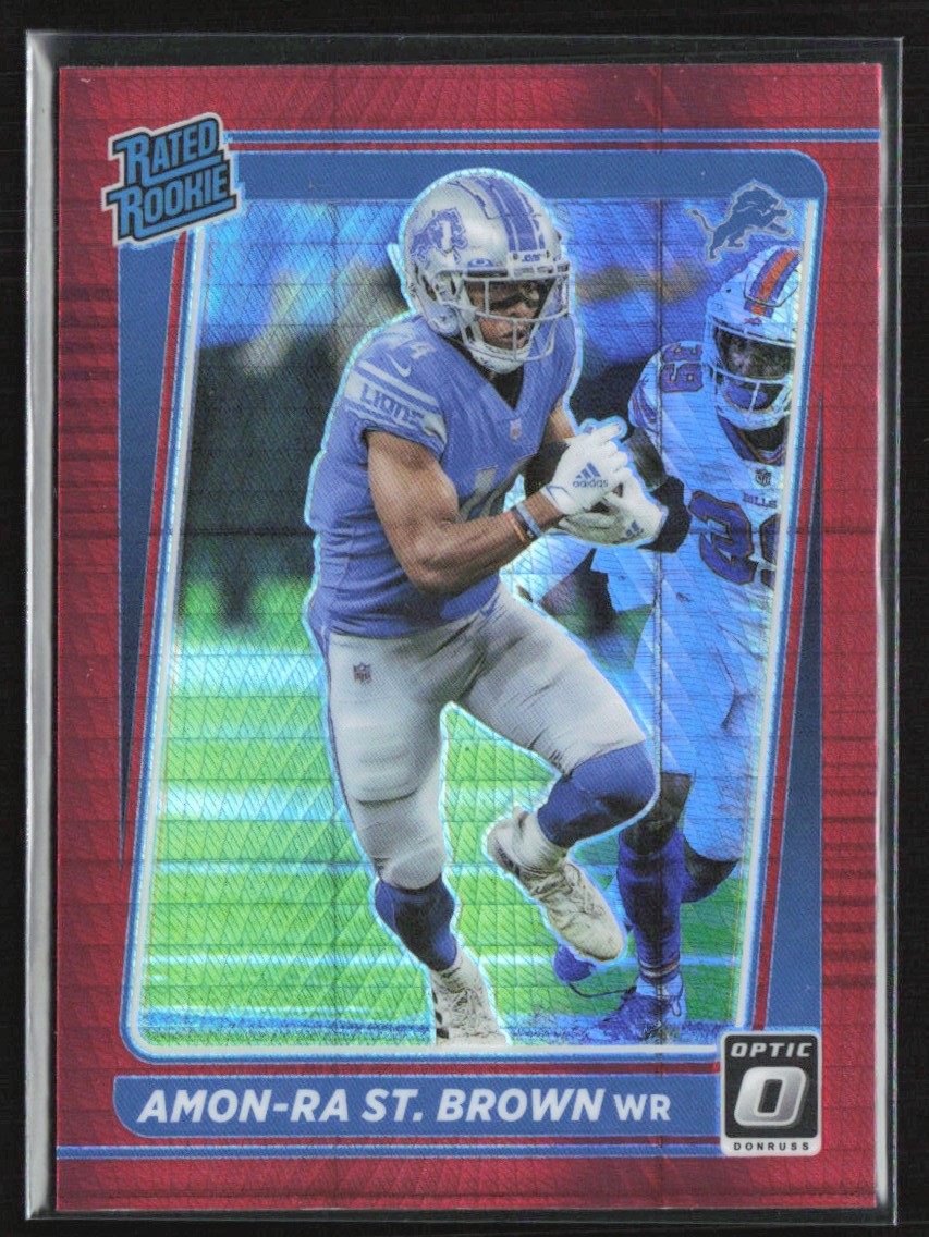 Amon-Ra St. Brown 2021 Donruss Optic Red Hyper RC #228 Detroit Lions