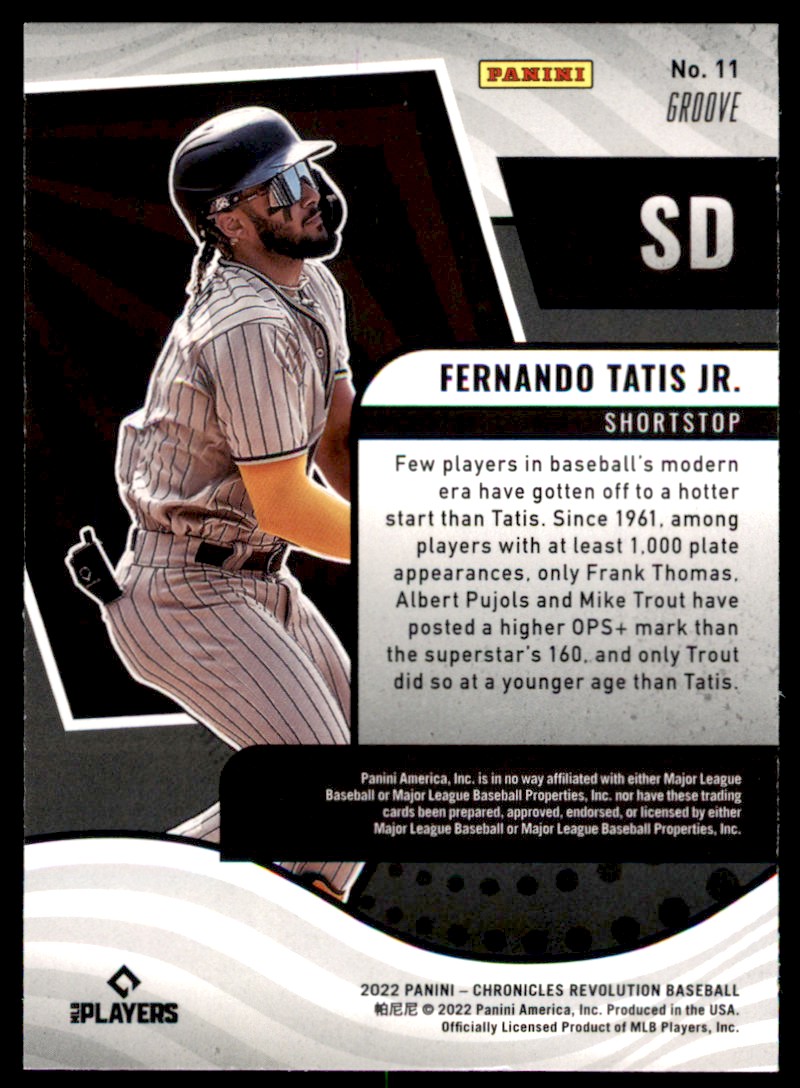 2022 PANINI CHRONICLES REVOLUTION GROOVE FERNANDO TATIS JR