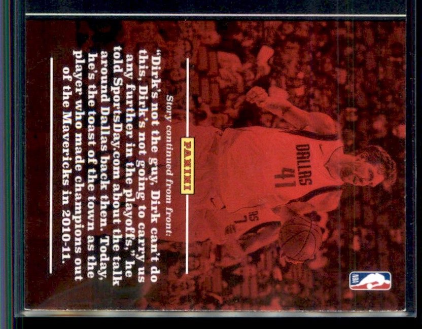 2010-11 Panini Dirk Nowitzki #12 card back image