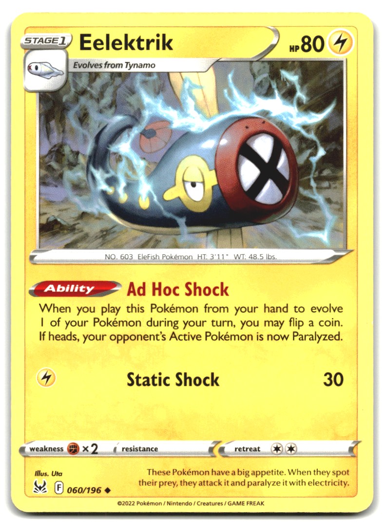 Pokemon Trading Card TCG Eelektrik #060 | eBay
