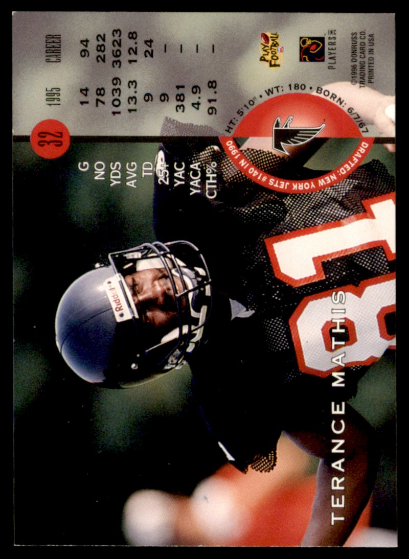 1996 Leaf Terance Mathis #32 card back image