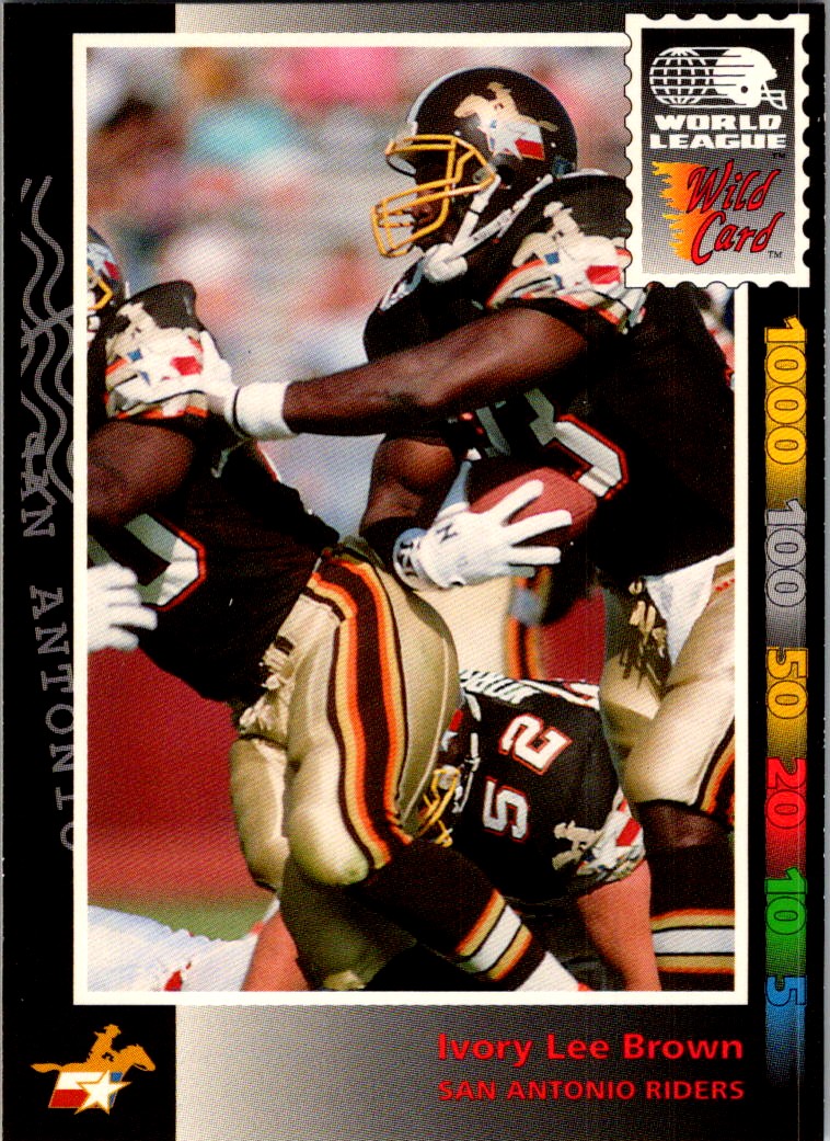 1992 WILD CARD WLAF IVORY LEE BROWN SAN ANTONIO RIDERS #20 | eBay