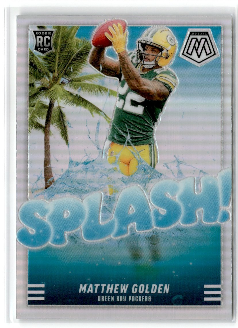 2025 Panini Mosaic Splash Silver Holo Matthew Golden Rookie Packers #19