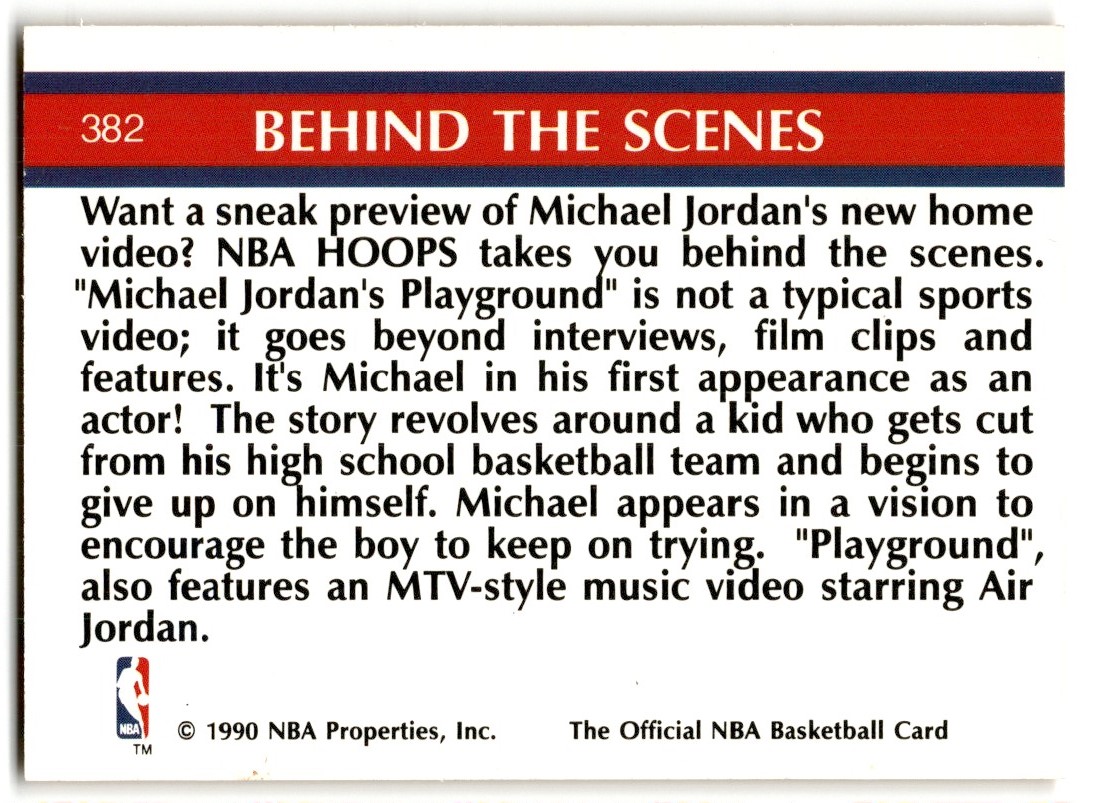 1990-91 Hoops Michael Jordan's Playground #382 card back image