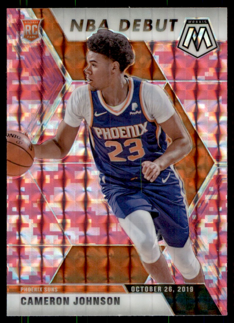 2019-20 Panini Mosaic Debut Pink Camo Prizm Cameron Johnson #265