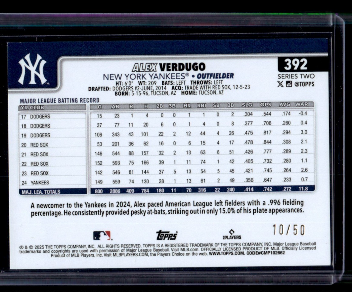 ♡ 　no2 2025 Topps Series 2 Yoshinobu Yamamoto Stars of MLB #SMLB-43