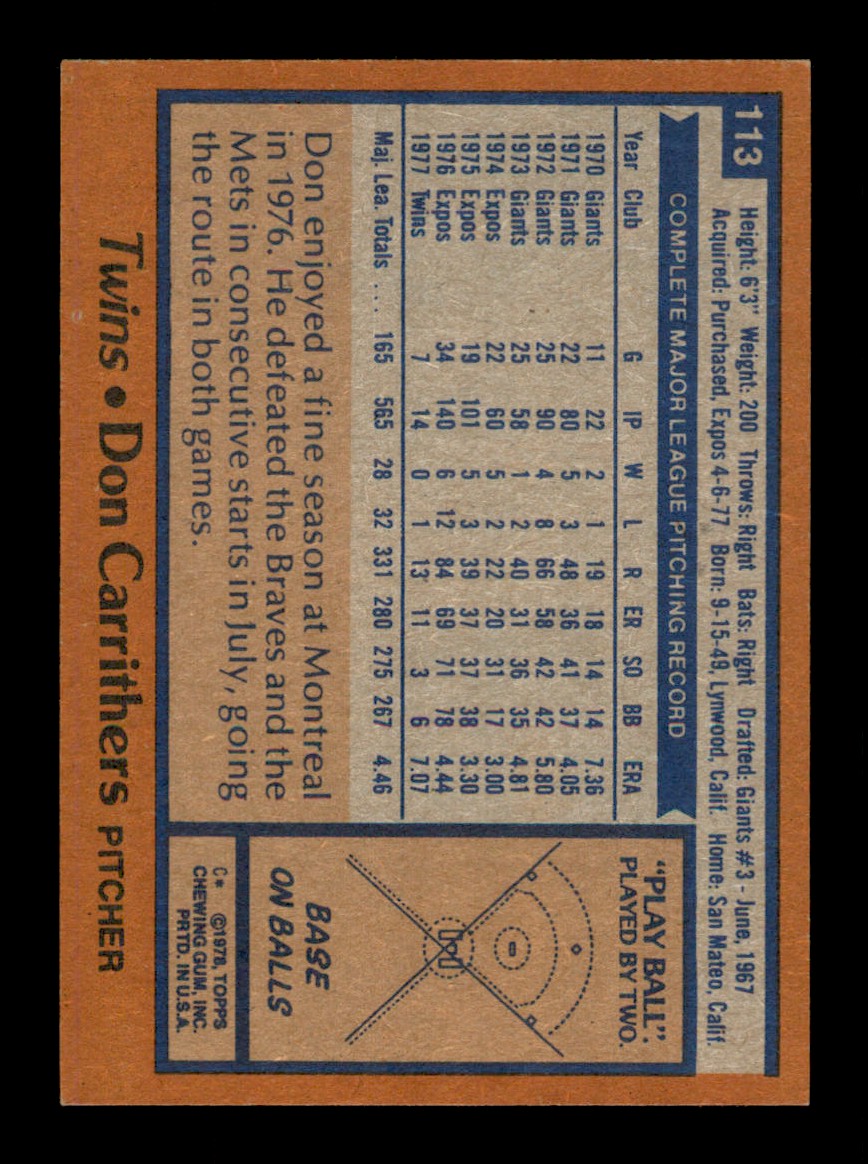 Topps Baseball #1-250 1978 - TÚ ELIGES - Completa tu conjunto - Imagen 226 de 499