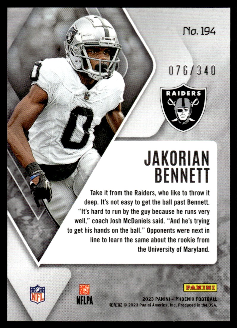 2023 Panini Phoenix Fire Burst Prizm Jakorian Bennett #194 on Kronozio