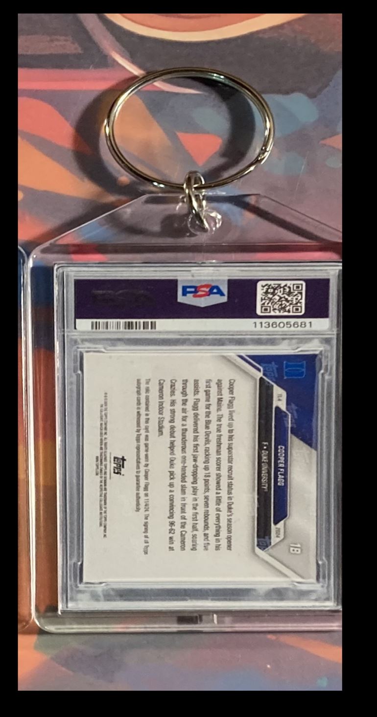 2025 -MME- delete Cooper Flagg 2024 Bowman U Now Patch Auto - Custom Keychain-Great Gift #0224 card back image