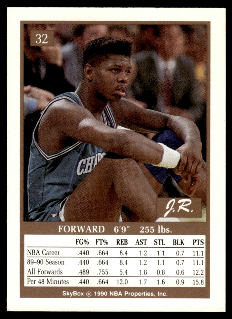 1990-91 SkyBox J.R. Reid #32 card back image