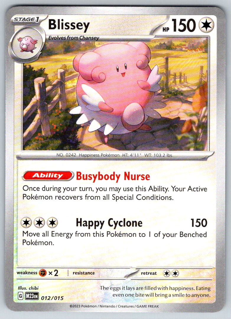 2023 POKEMON MCDONALD'S BLISSEY STAGE 1 #012/015 HP 150