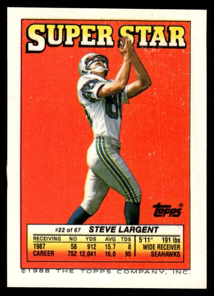 1988 TOPPS STICKERS SUPER STAR BACKS DAN MARINO STEVE