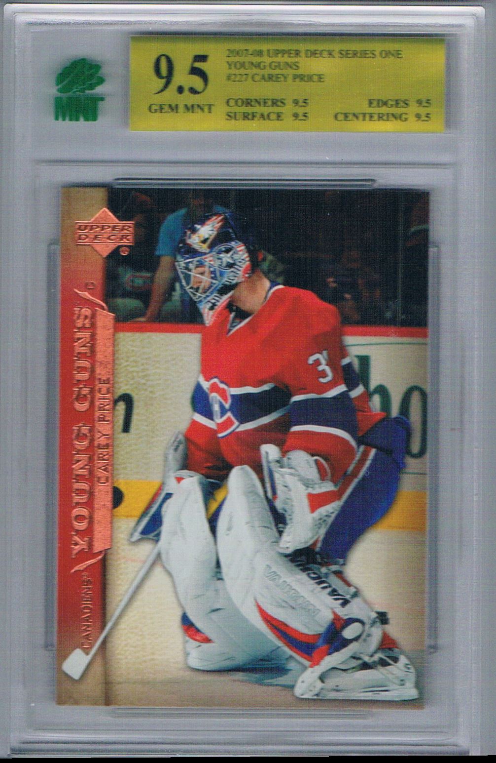 2007-08 UPPER DECK YOUNG GUNS CAREY PRICE ROOKIE POP21