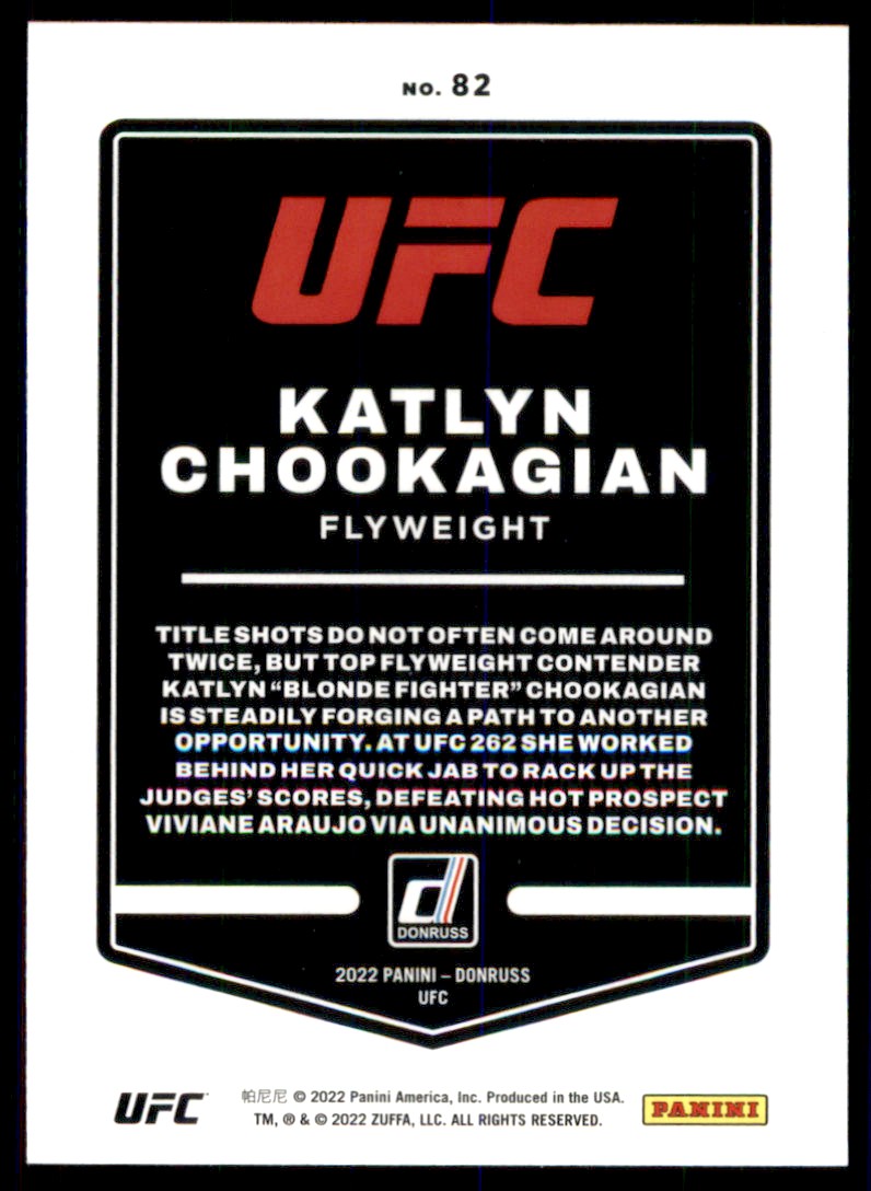 2022 Panini Donruss UFC Katlyn Chookagian #82 card back image