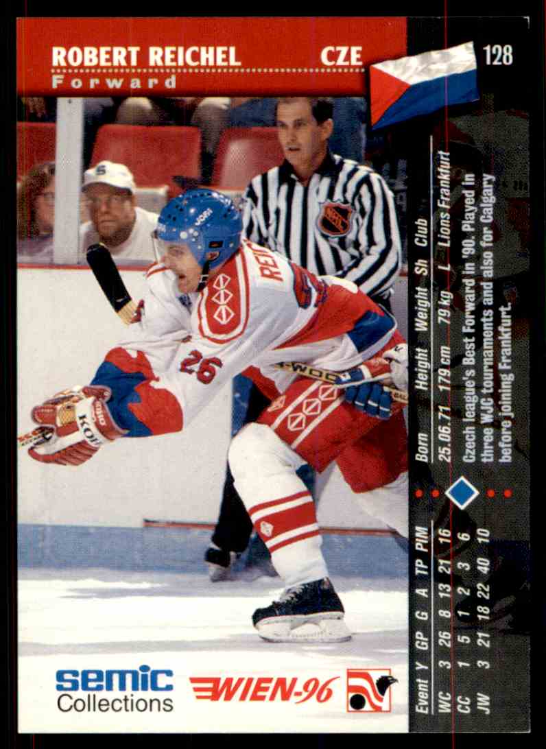 1996-97 Semic Hockey Robert Reichel #128 card back image