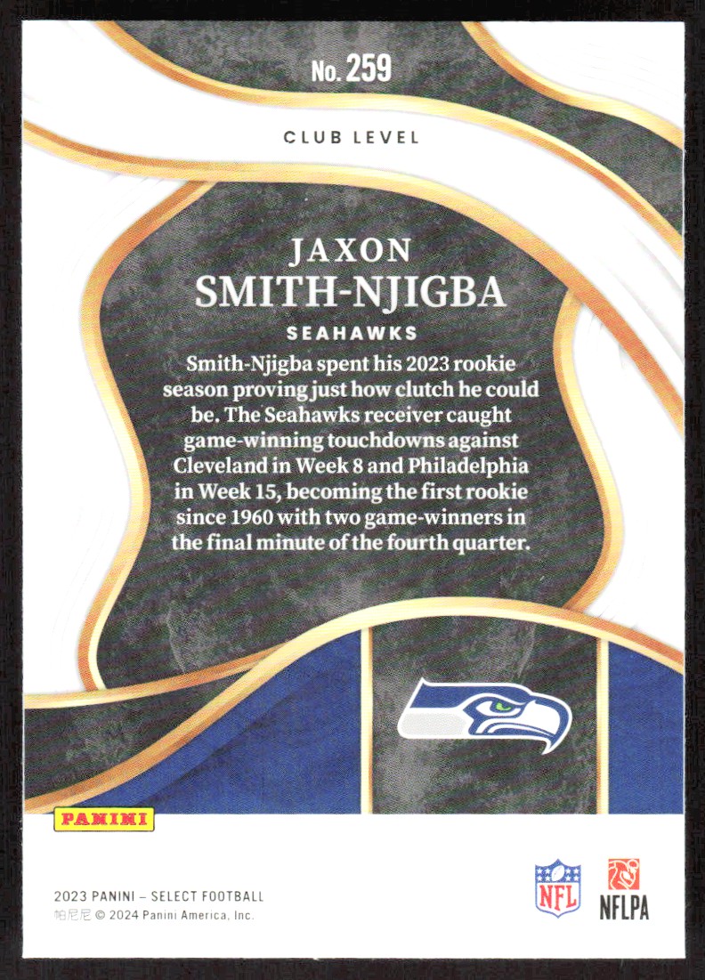 2023 7080E Panini Select Jaxon Smith-Njigba Rookie Seattle