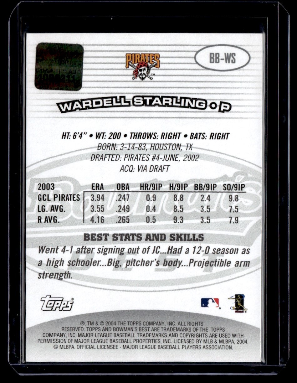 2004 Bowman's Best Auto Wardell Starling #BB-WS card back image