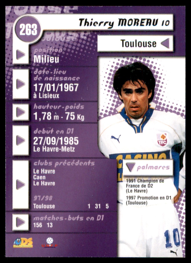 1998 DS France Thierry Moreau #263 card back image