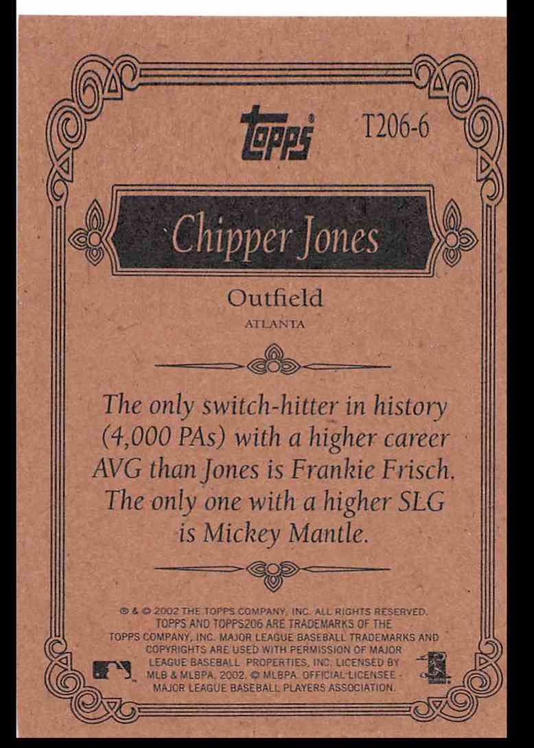 2002 Topps 206 Team 206 Series 2 Chipper Jones #6 card back image