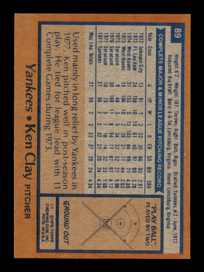 Topps Baseball #1-250 1978 - TÚ ELIGES - Completa tu conjunto - Imagen 178 de 499