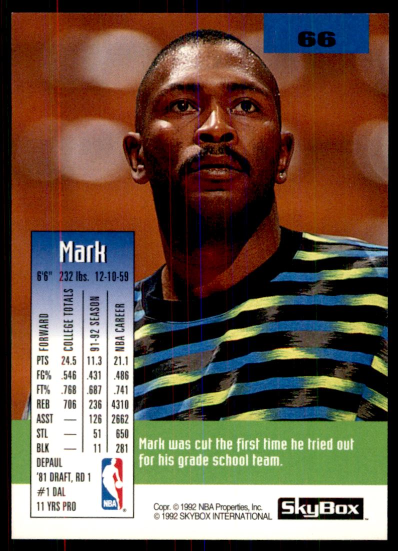 1992 93 Skybox Mark Aguirre 66 On Kronozio