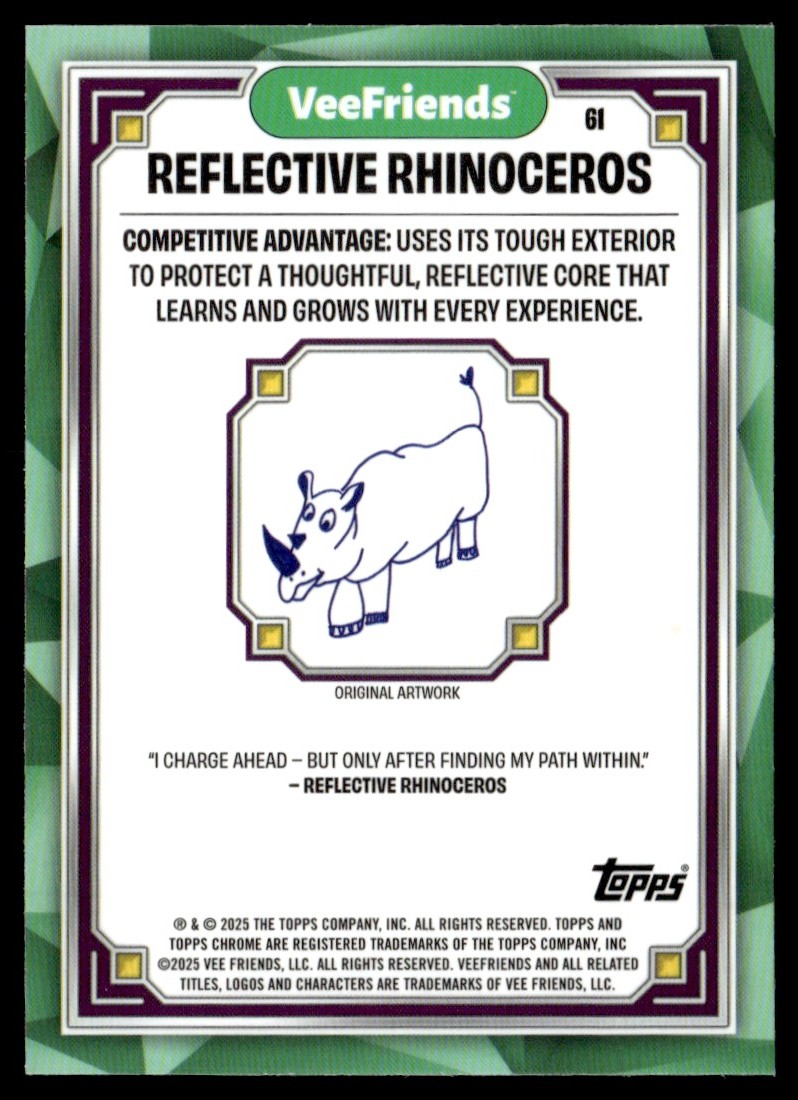 その他 Veefriends PSA Limted/55 2025 Topps Chrome VeeFriends Reflective Rhinoceros #61 | eBay
