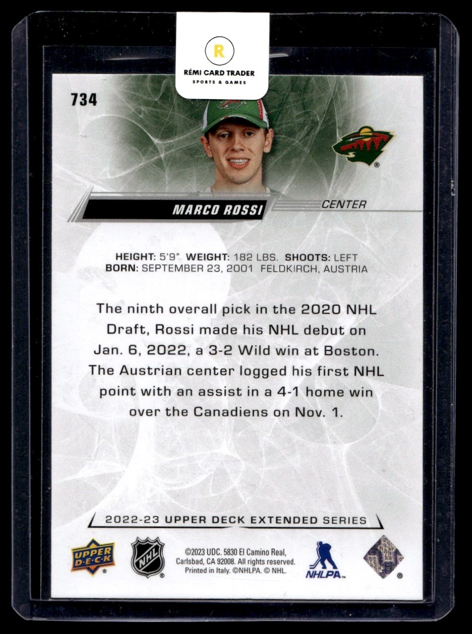 2022-23 Upper Deck 1st Round Draft Exclusives Marco Rossi #734 on