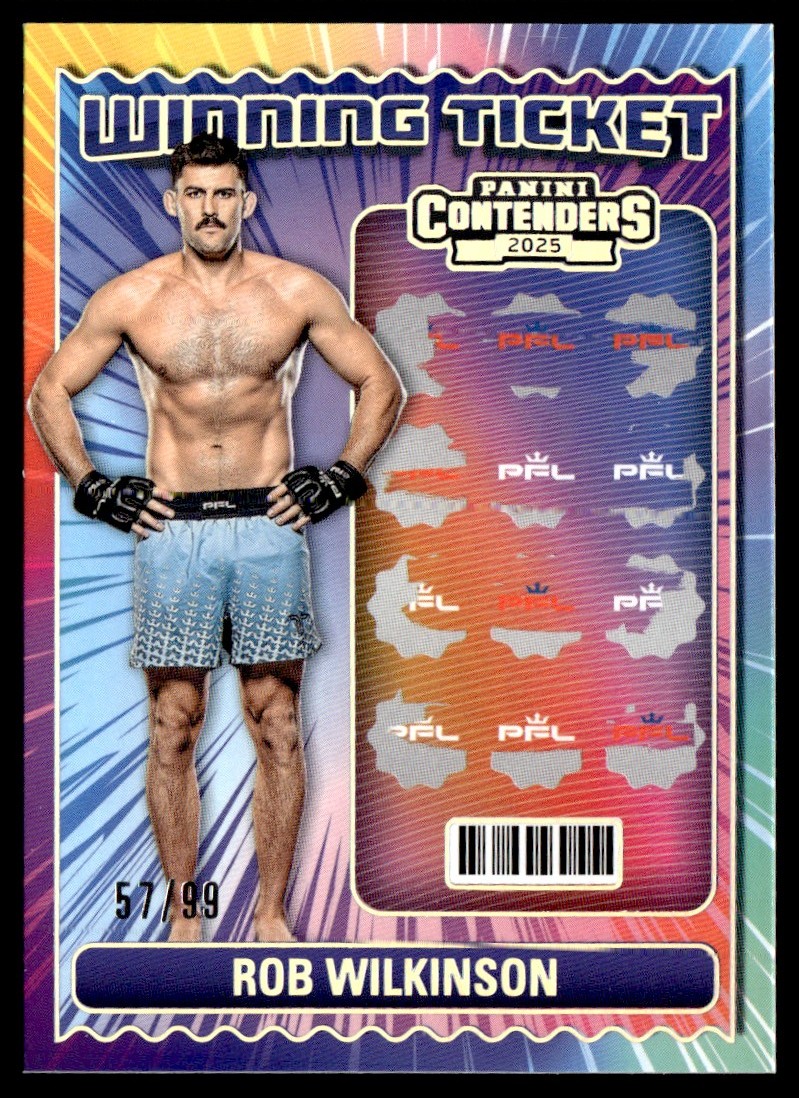 2025 Panini Contenders PFL Winning Ticket Silver Rob Wilkinson 57