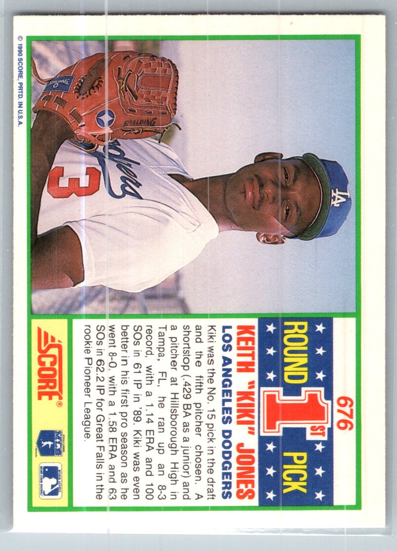1990 Score Keith Kiki Jones #676 card back image