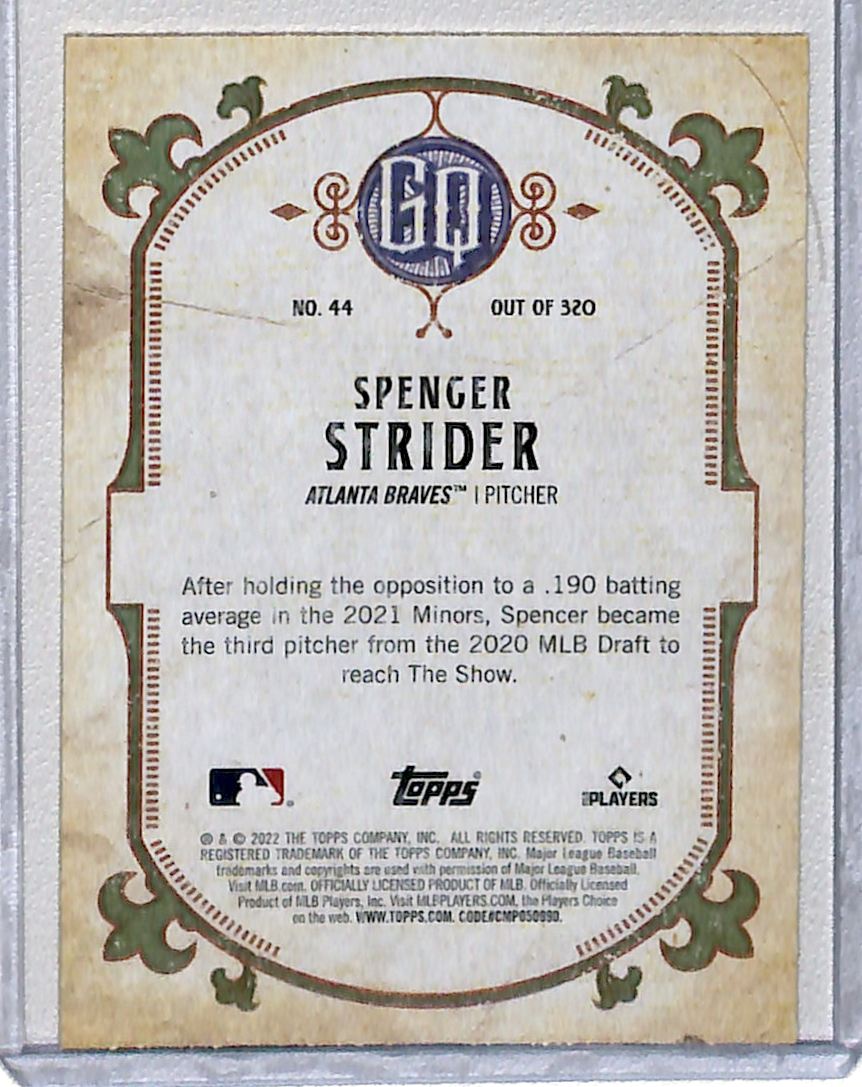 2022 Topps Gypsy Queen Spencer Strider #44 card back image