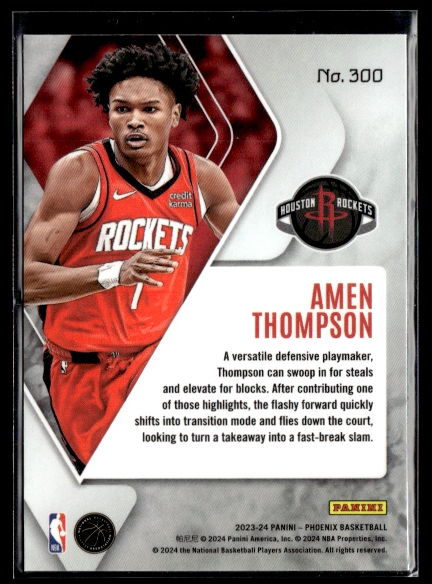 2023-24 Panini Phoenix Amen Thompson #300 card back image