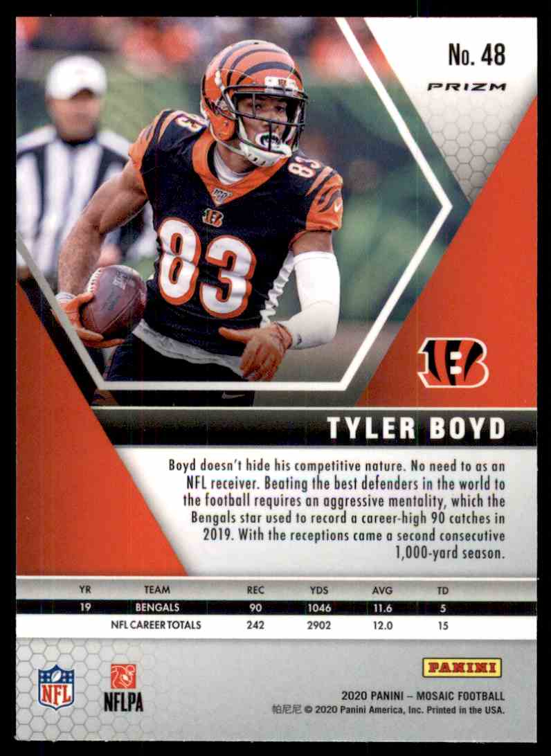 2020 Panini Mosaic Pink Prizm Tyler Boyd Cincinnati Bengals #48 | eBay