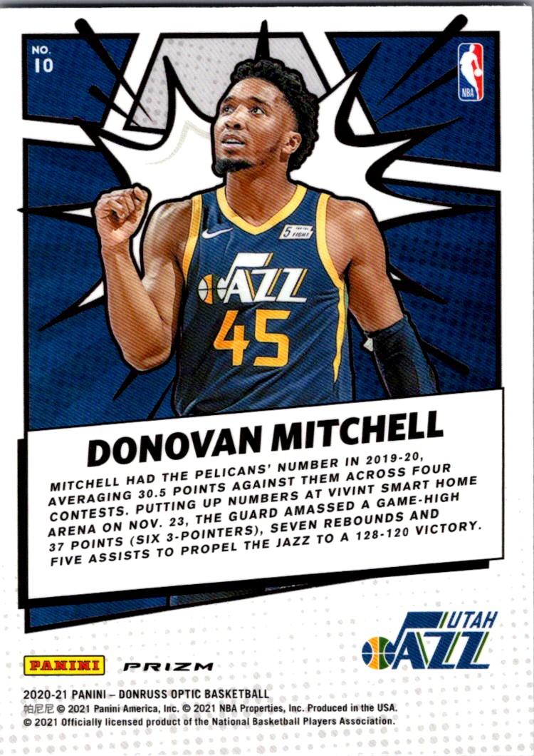 2021-22 Donruss Craftsmen Donovan Mitchell #10 card back image