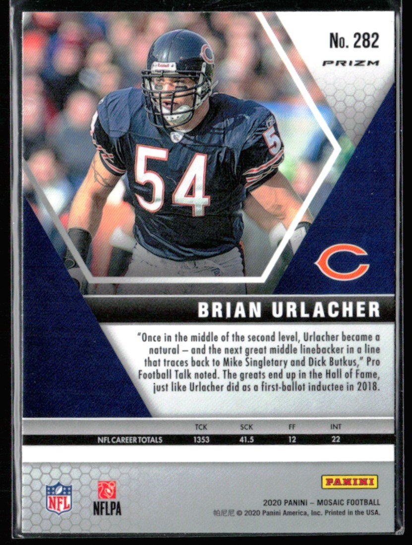 54 BRIAN URLACHER Chicago Bears NFL LB Orange Mint Throwback