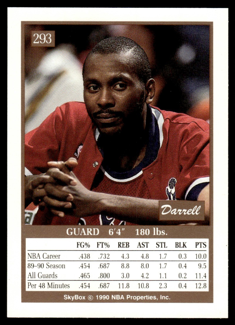 1990-91 SkyBox Darrell Walker #293 card back image