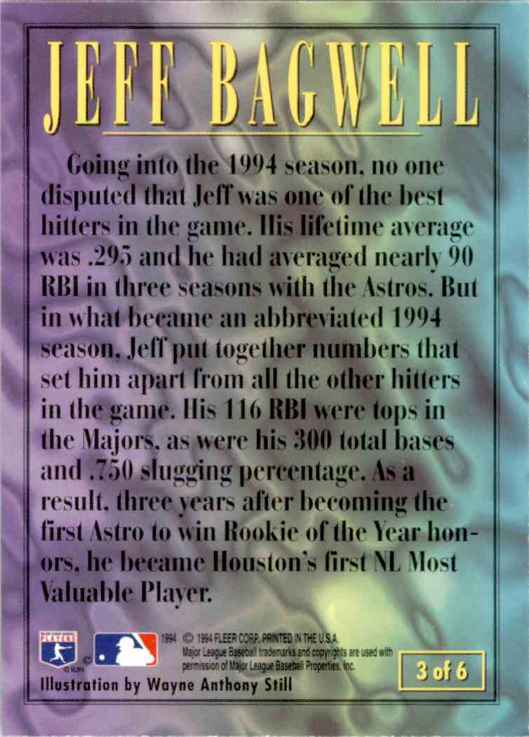 1995 Fleer Pro-Visions Jeff Bagwell #3 card back image