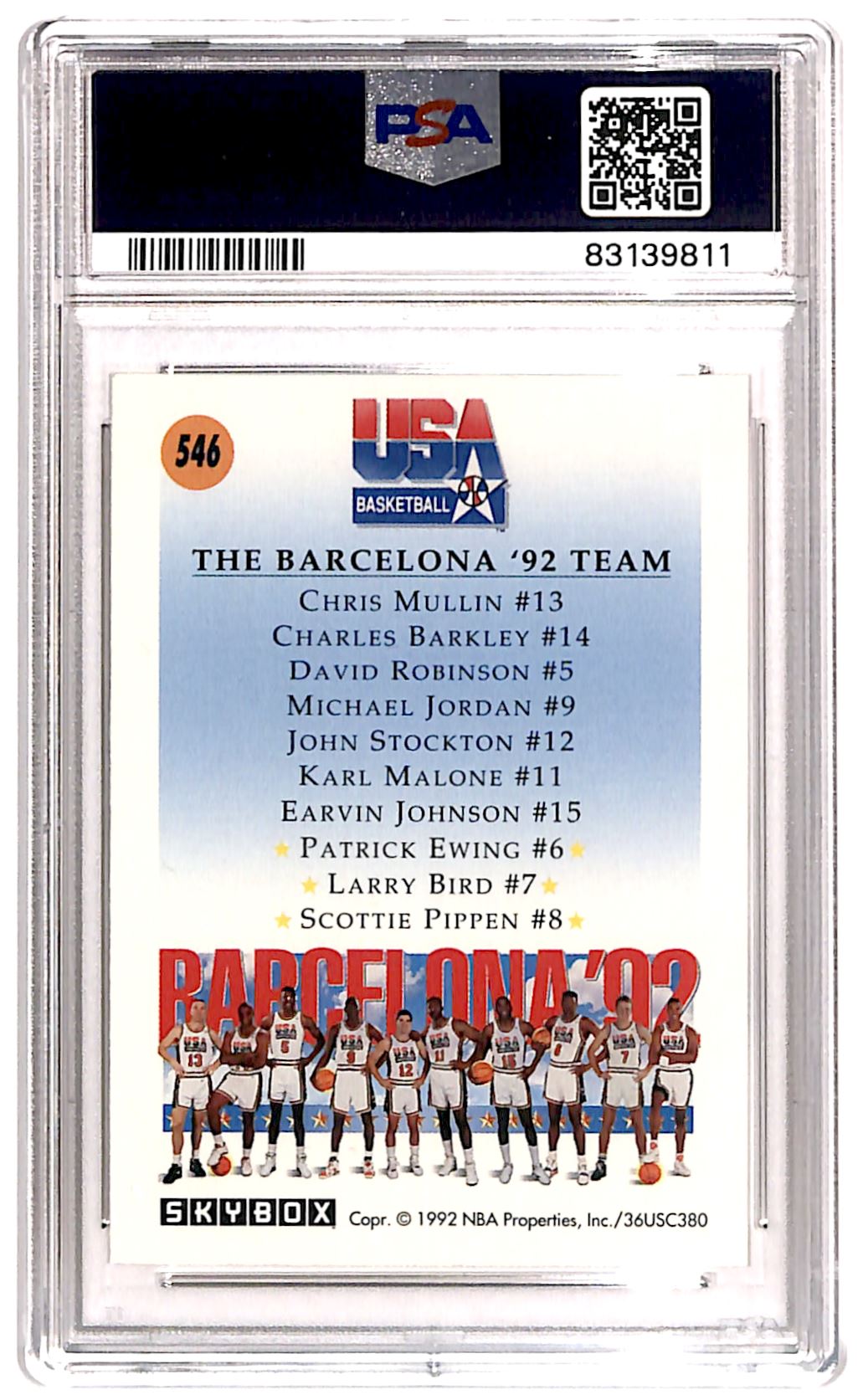1991-92 SkyBox Patrick Ewing/Larry Bird/Scottie Pippen #546 card back image