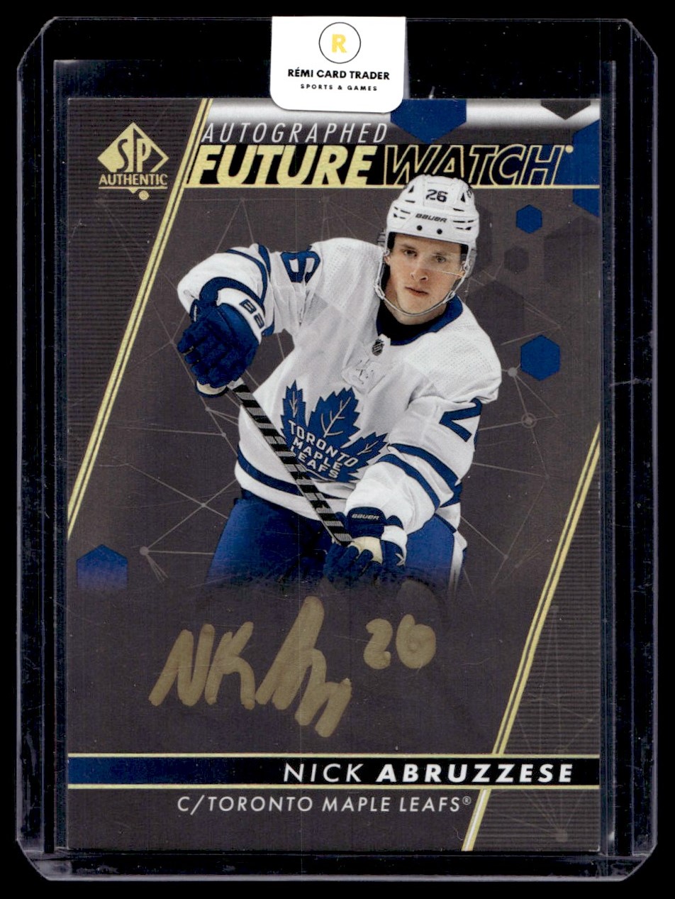 2022-23 SP Authentic Future Watch Autographed Black Nick Abruzzese #127 card front image