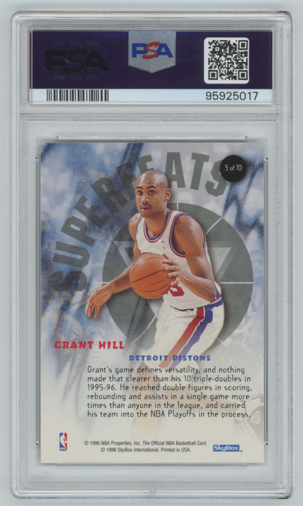 1996-97 Hoops Superfeats Grant Hill #3 card back image