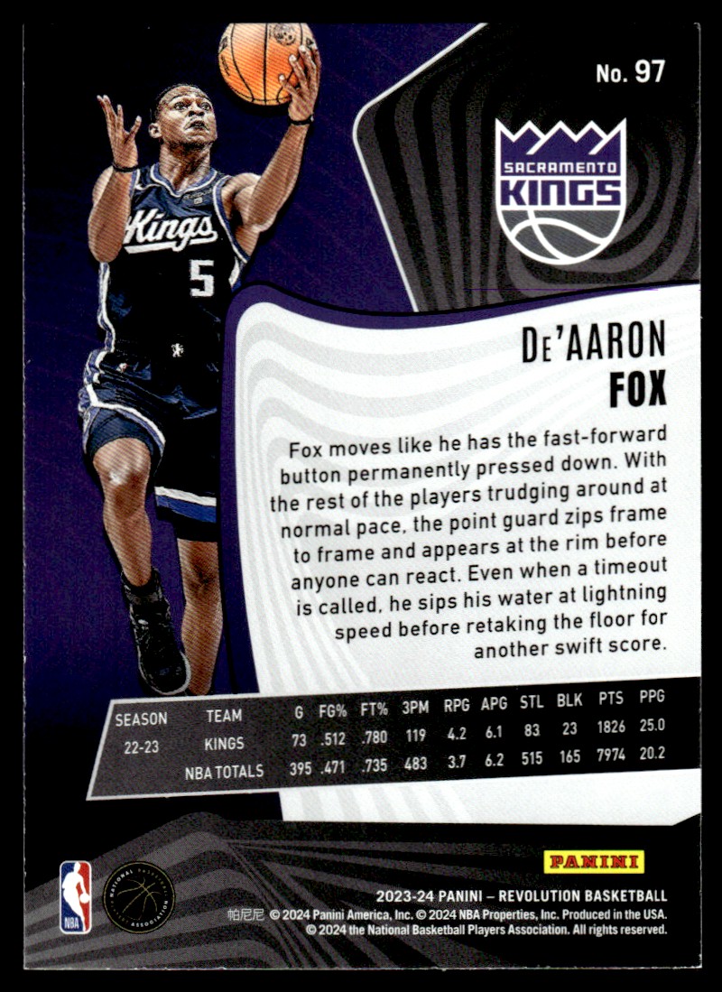 PANINI NBAカード SELECT COURTSIDE DE&#39;AARON FOX #217 送料無料 中古 IT1 PANINI NBAカード SELECT COURTSIDE DE'AARON FOX #217 送料無料
