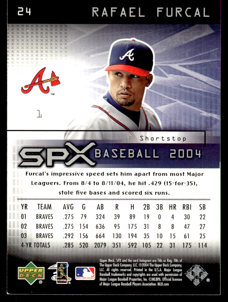 2004 SPx Rafael Furcal #24 card back image